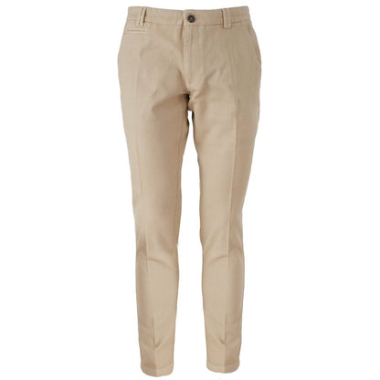 Yes Zee Beige Cotton Men Trousers
