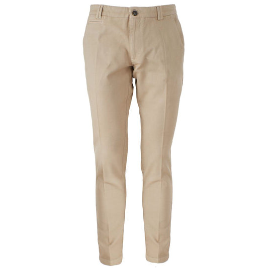 Yes Zee Beige Cotton Men Trousers