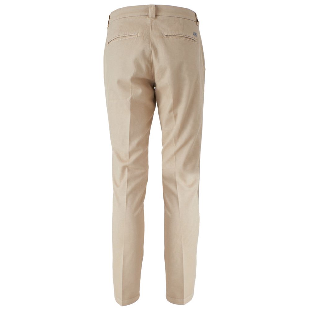 Yes Zee Beige Cotton Men Trousers