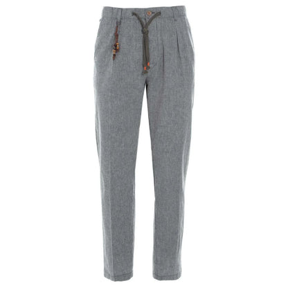 Yes Zee Gray Linen Men Trouser