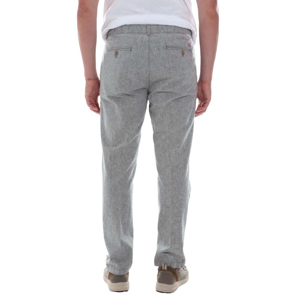 Yes Zee Gray Linen Men Trouser