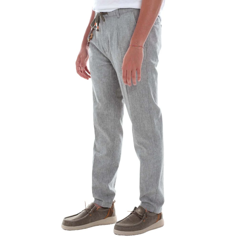 Yes Zee Gray Linen Men Trouser