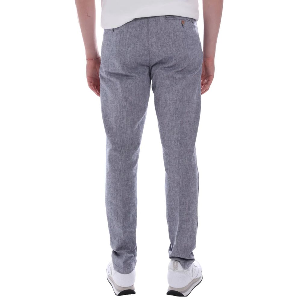 Yes Zee Light Blue Linen Men Trouser