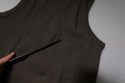 Dolce & Gabbana Black Cotton Sleeveless Round Neck Tank T-shirt