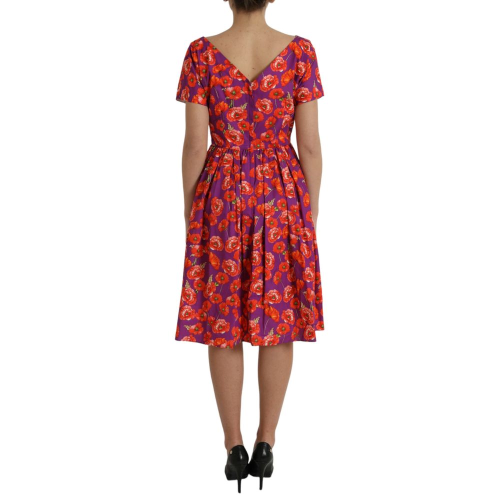 Dolce & Gabbana Purple Cotton Dress