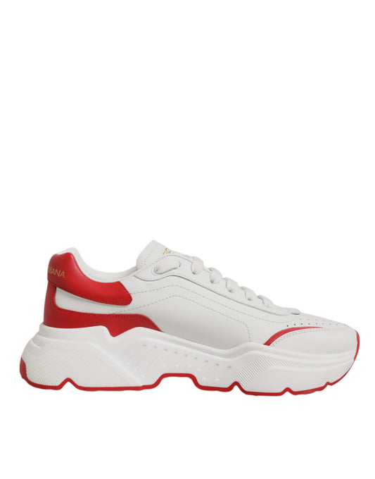 Dolce & Gabbana White Red Leather Daymaster Men Sneakers Shoes