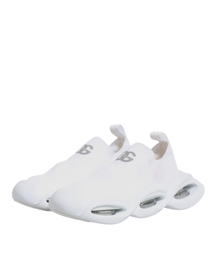 Dolce & Gabbana White Slip On Wave Low Top Sneakers Shoes