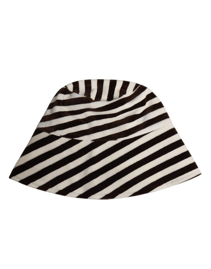 Dolce & Gabbana Black White Stripes Cotton Bucket Cap
