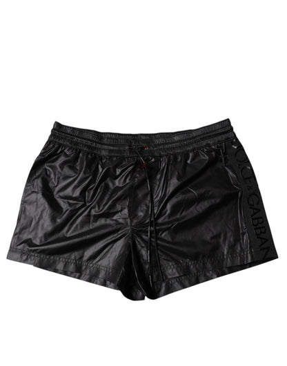 Dolce & Gabbana Black Polyester Beachwear Shorts Swimwear