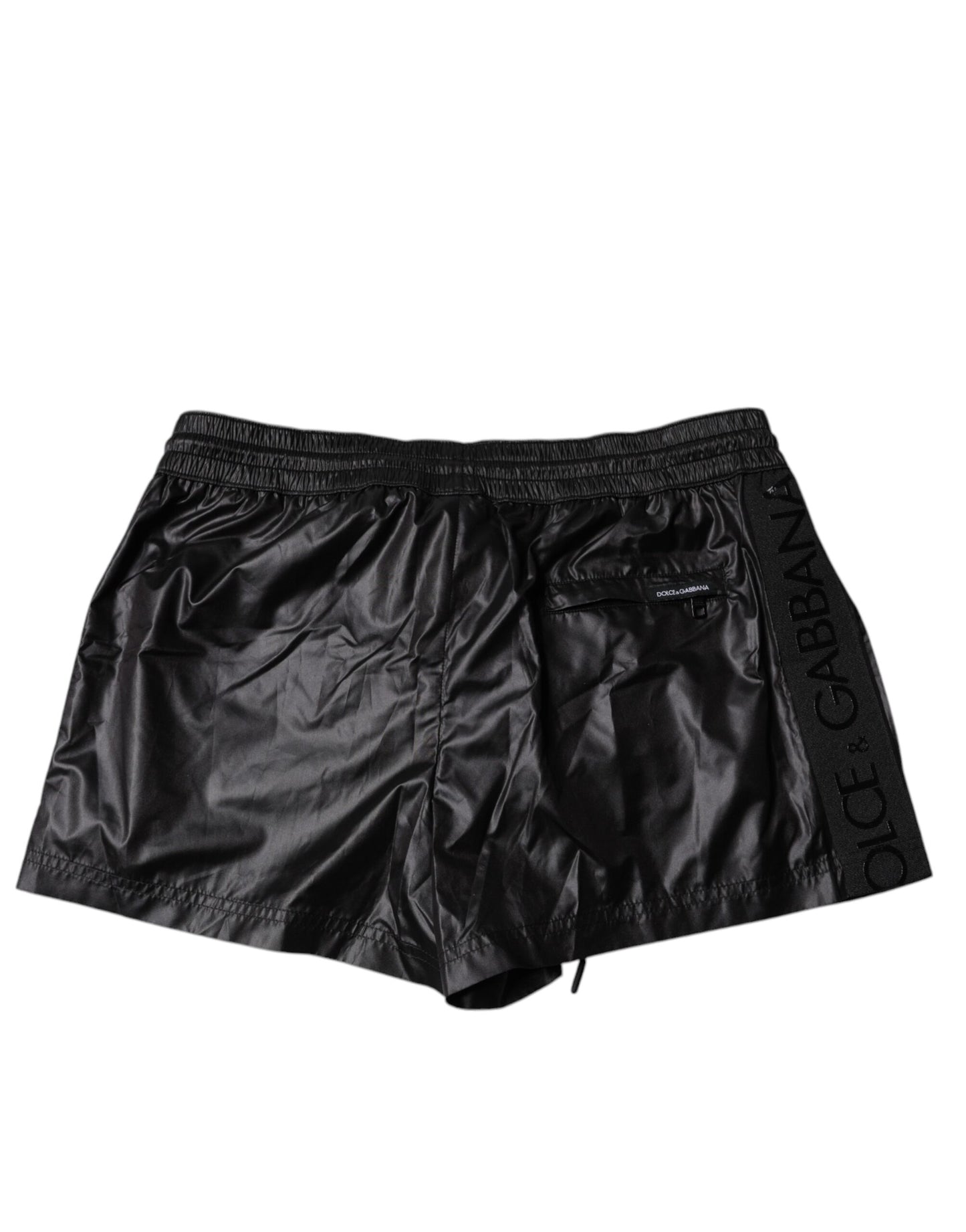 Dolce & Gabbana Black Polyester Beachwear Shorts Swimwear