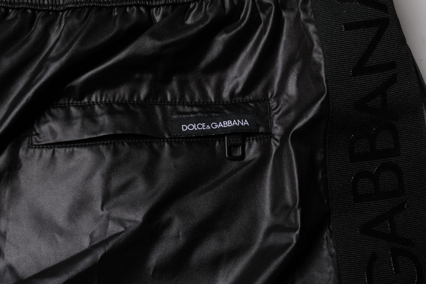 Dolce & Gabbana Black Polyester Beachwear Shorts Swimwear