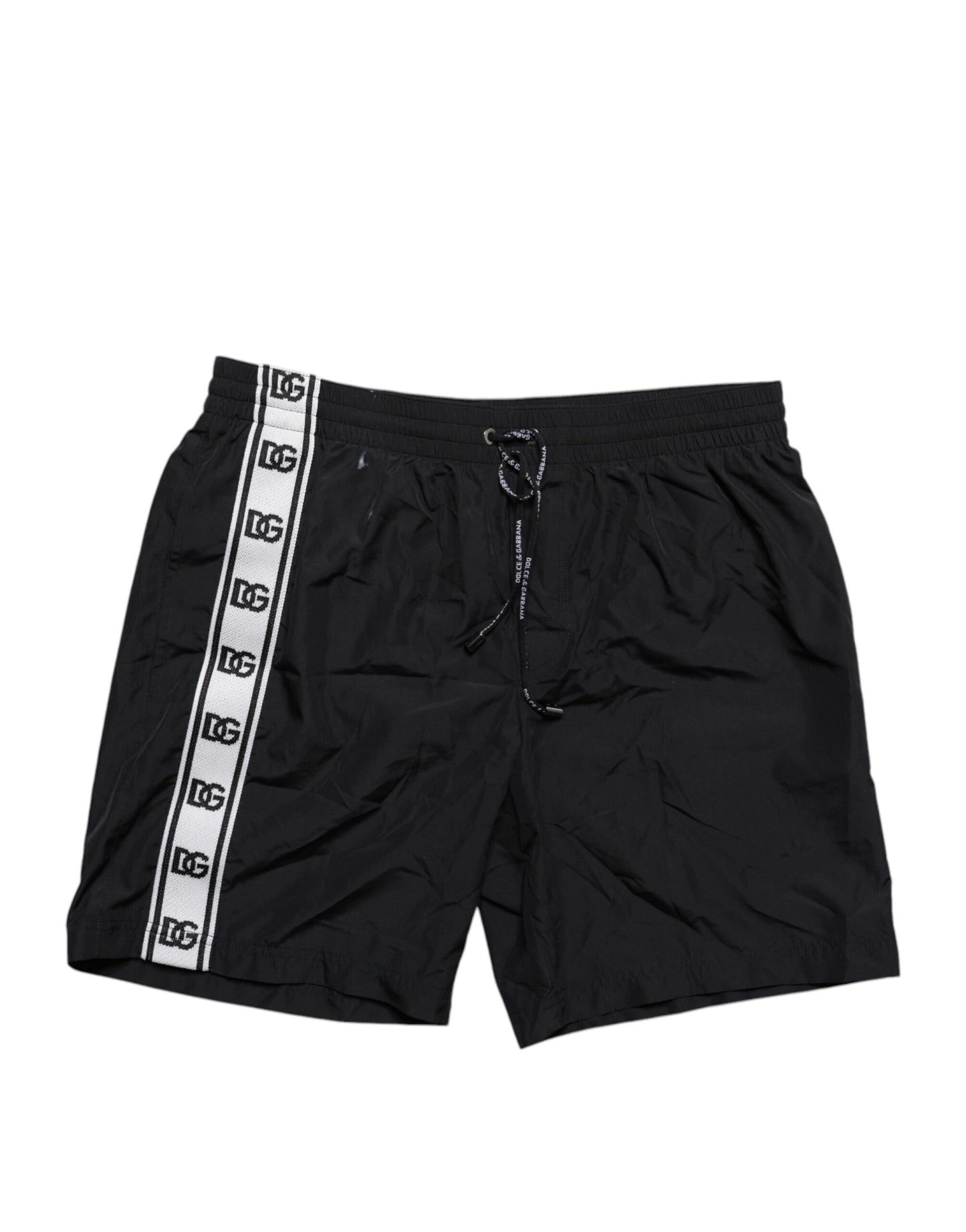 Dolce & Gabbana Black Logo Polyester Beachwear Shorts Swimwear