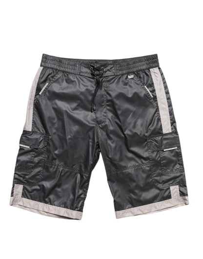 Dolce & Gabbana Gray Polyester Beachwear Swim Shorts Swimwear