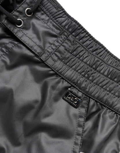 Dolce & Gabbana Gray Polyester Beachwear Swim Shorts Swimwear
