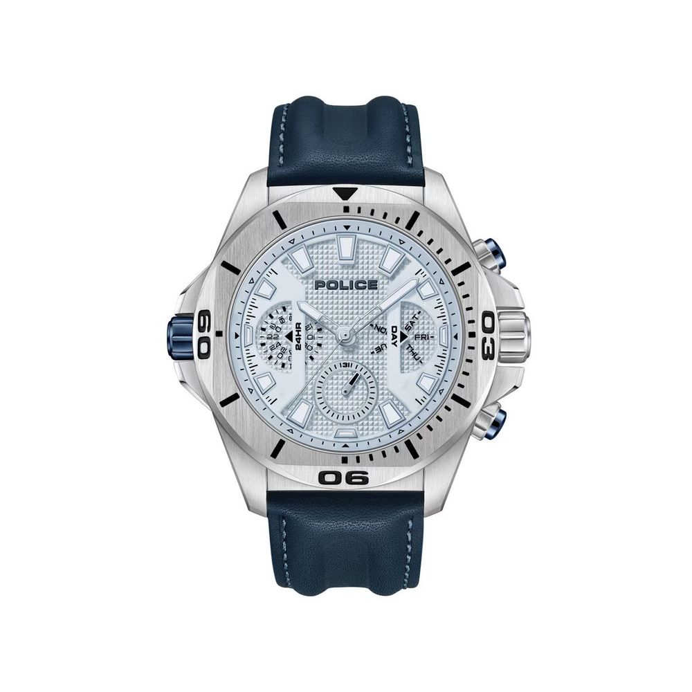 Police Blue Artificial Leather Watch