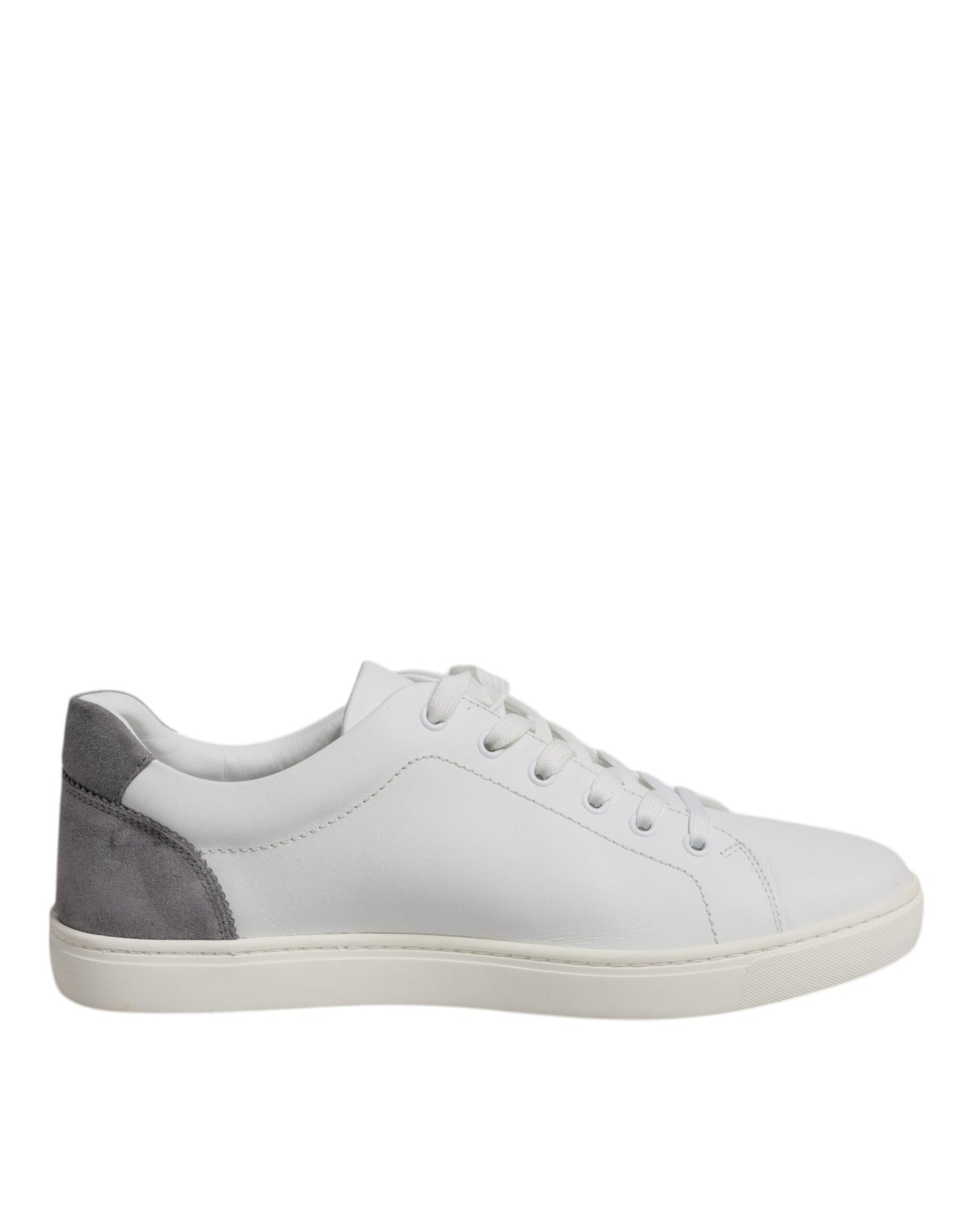 Dolce & Gabbana White Suede Leather Low Top Sneakers Shoes