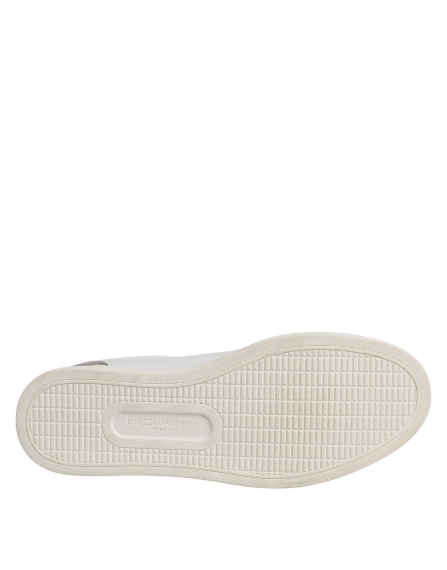Dolce & Gabbana White Suede Leather Low Top Sneakers Shoes