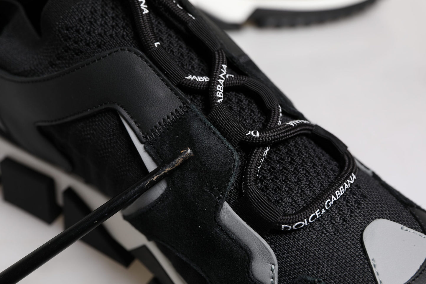 Dolce & Gabbana Black Mesh Sorrento Trekking Sneakers Shoes