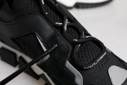 Dolce & Gabbana Black Mesh Sorrento Trekking Sneakers Shoes