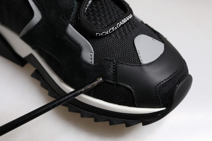 Dolce & Gabbana Black Mesh Sorrento Trekking Sneakers Shoes