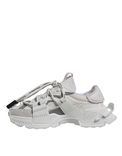 Dolce & Gabbana White Nylon Low Top Space Men Sneakers Shoes