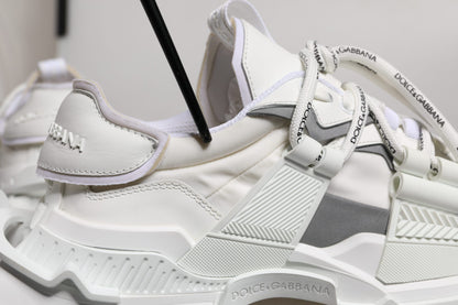 Dolce & Gabbana White Nylon Low Top Space Men Sneakers Shoes