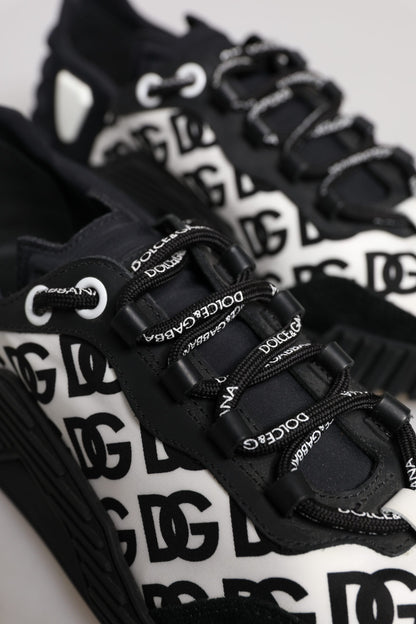 Dolce & Gabbana Black Logo Lace Up Low Top NS1 Sneakers Shoes
