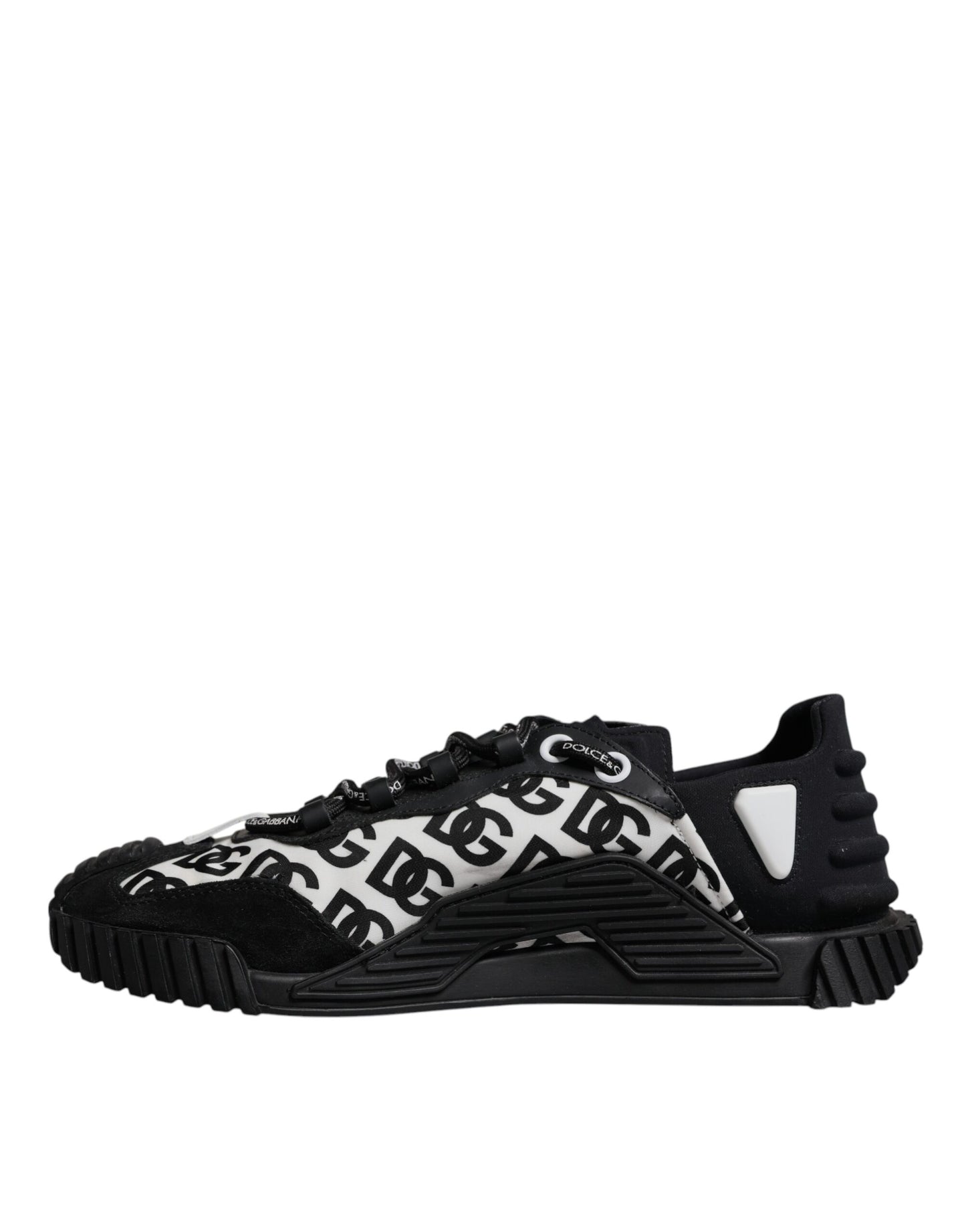 Dolce & Gabbana Shoes Black Logo Lace Up Low Top NS1 Sneakers