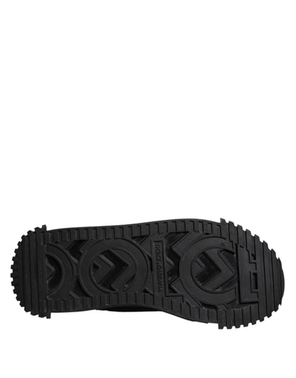 Dolce & Gabbana Shoes Black Logo Lace Up Low Top NS1 Sneakers