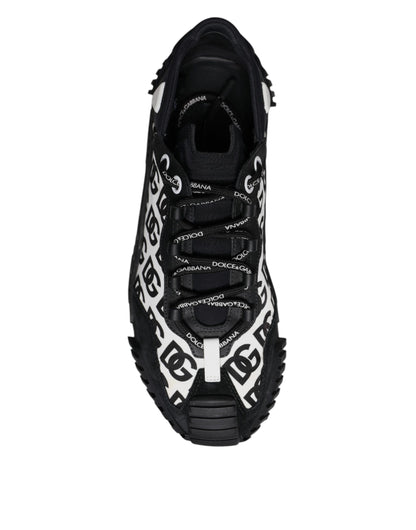 Dolce & Gabbana Black Logo Lace Up Low Top NS1 Sneakers Shoes