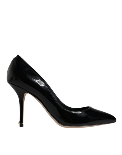 Dolce & Gabbana Black Patent Leather High Heels Pumps Shoes