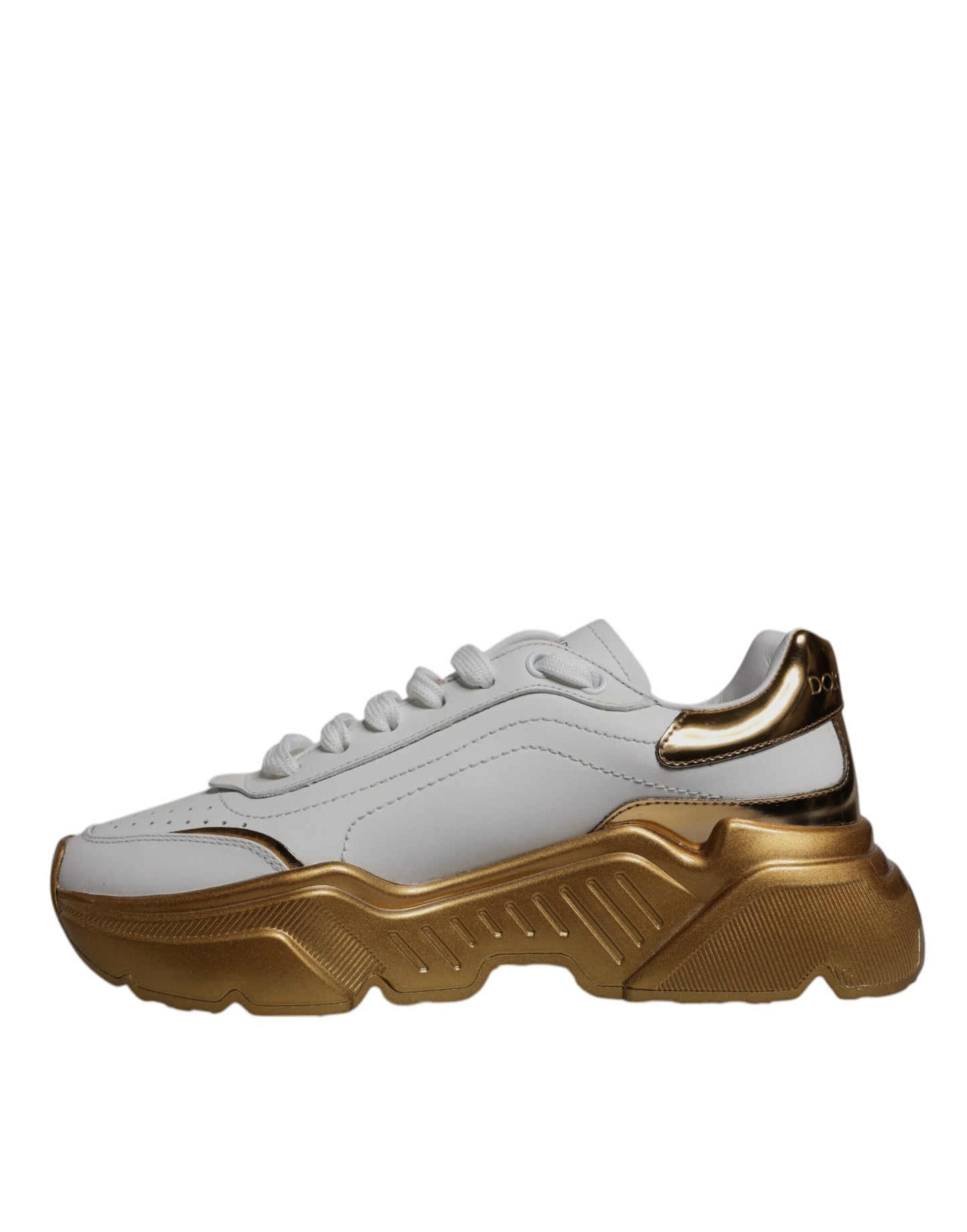 Dolce & Gabbana White Gold Daymaster Low Top Sneaker Shoes