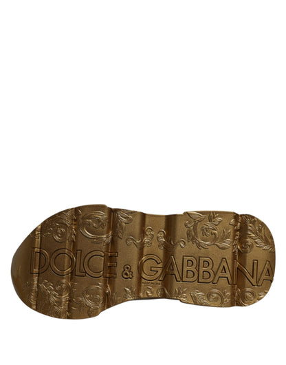 Dolce & Gabbana White Gold Daymaster Low Top Sneaker Shoes