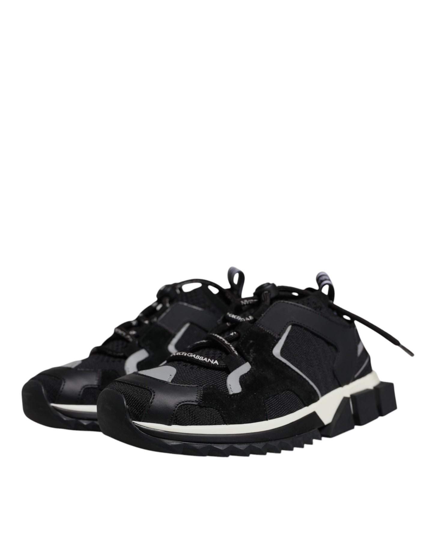 Dolce & Gabbana Black Mesh Sorrento Trekking Sneakers Shoes