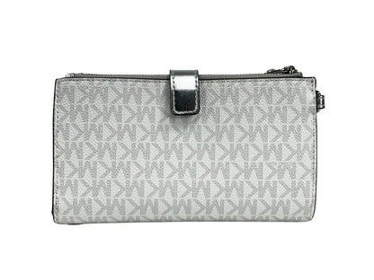 Michael Kors Jet Set Travel Double Zip Wristlet Wallet White