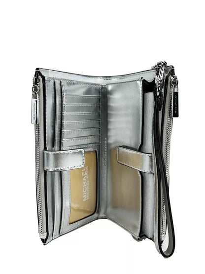 Michael Kors Jet Set Travel Double Zip Wristlet Wallet White