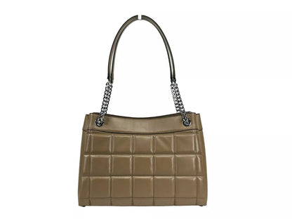 Michael Kors Susan Medium Chain Shoulder Tote Bag Driftwood