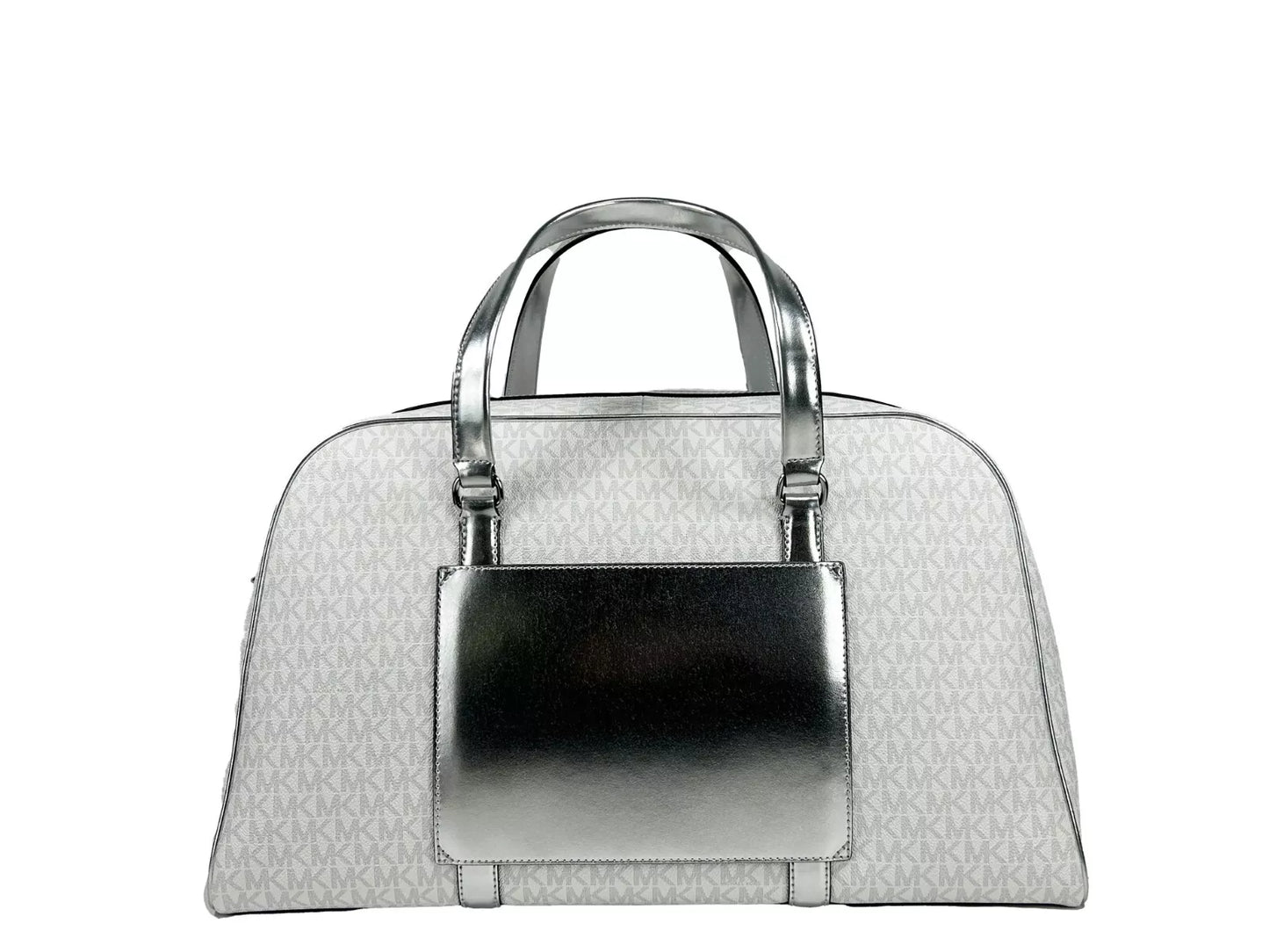 Michael Kors Travel Extra Large PVC Top Zip Weekender Luggage Bag Optic White