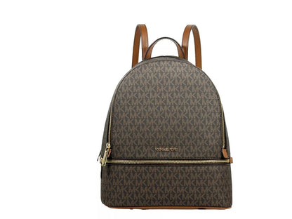 Michael Kors Rhea Medium PVC Backpack Bookbag Brown