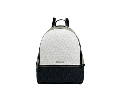 Michael Kors Rhea Medium PVC Backpack Bookbag Optic White Multi