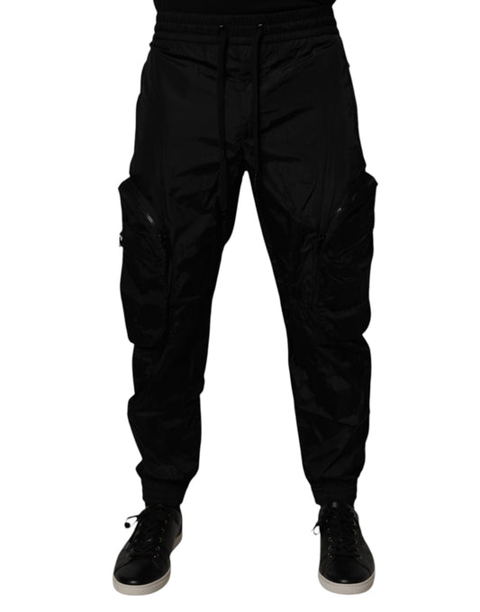 Dolce & Gabbana Black Nylon Cargo Jogger Men Sweatpants Pants