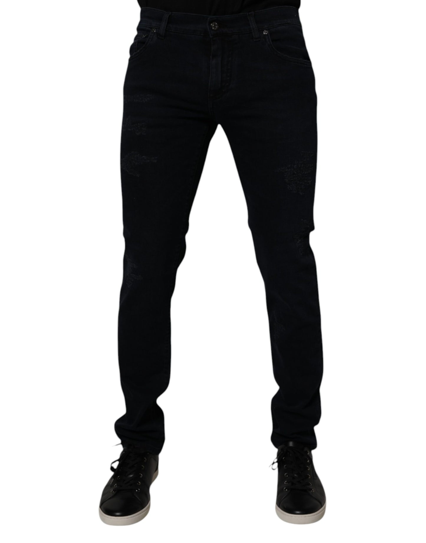 Dolce & Gabbana Black Cotton Skinny Denim Men Jeans