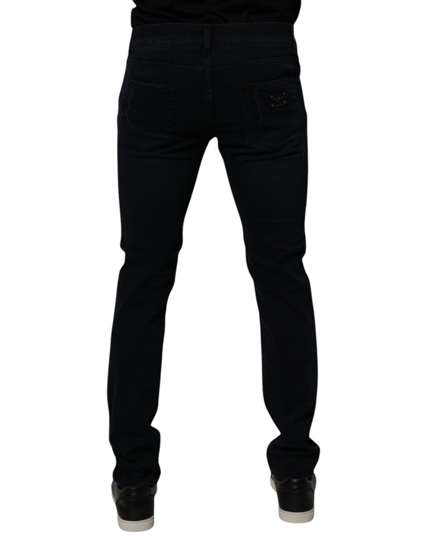 Dolce & Gabbana Black Cotton Skinny Denim Men Jeans