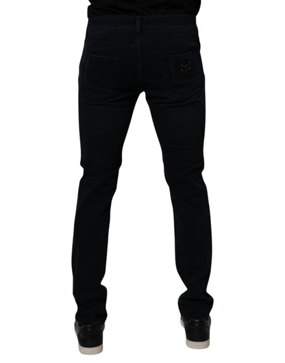 Dolce & Gabbana Black Cotton Skinny Denim Men Jeans