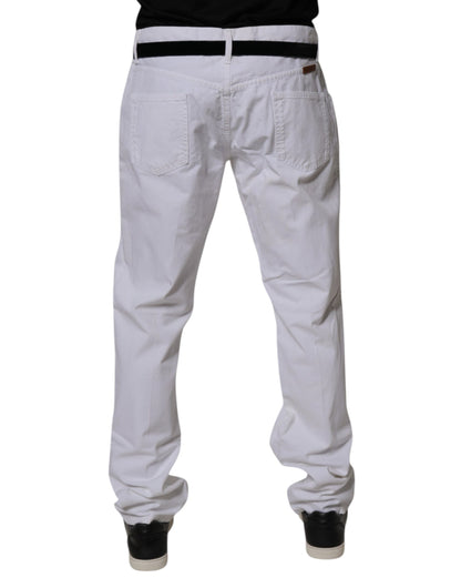 Dolce & Gabbana White Cotton Straight Men Denim Jeans