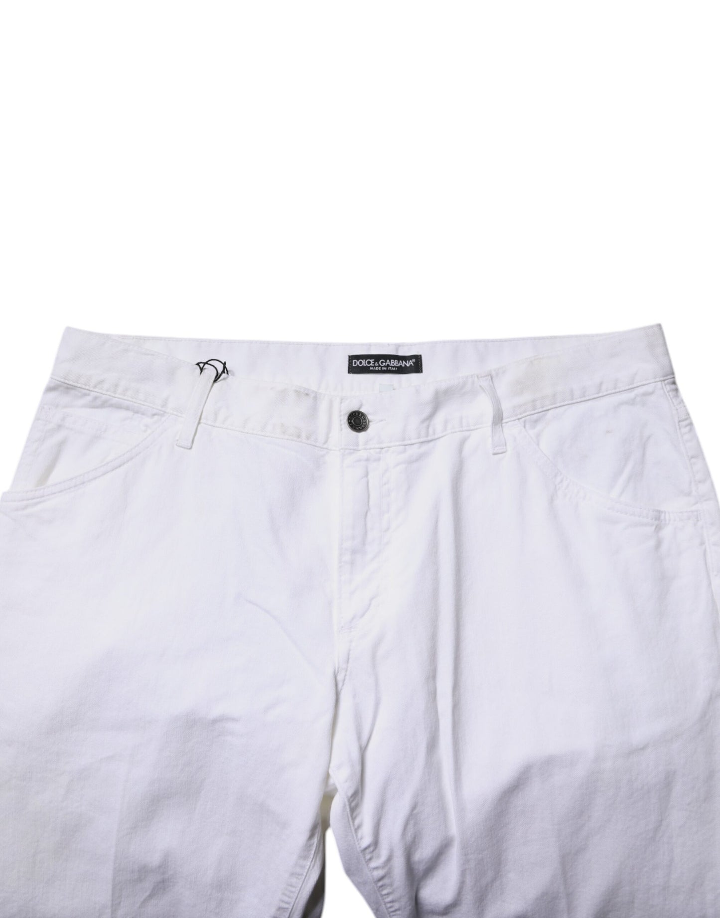 Dolce & Gabbana White Cotton Straight Men Denim Jeans