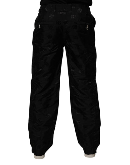 Dolce & Gabbana Black Logo Monogram Straight Pants