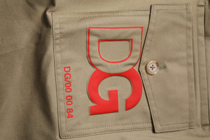 Dolce & Gabbana Dark Khaki Cotton Tapered Pants