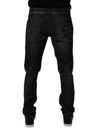 Dolce & Gabbana Black Cotton Stretch Skinny Jeans