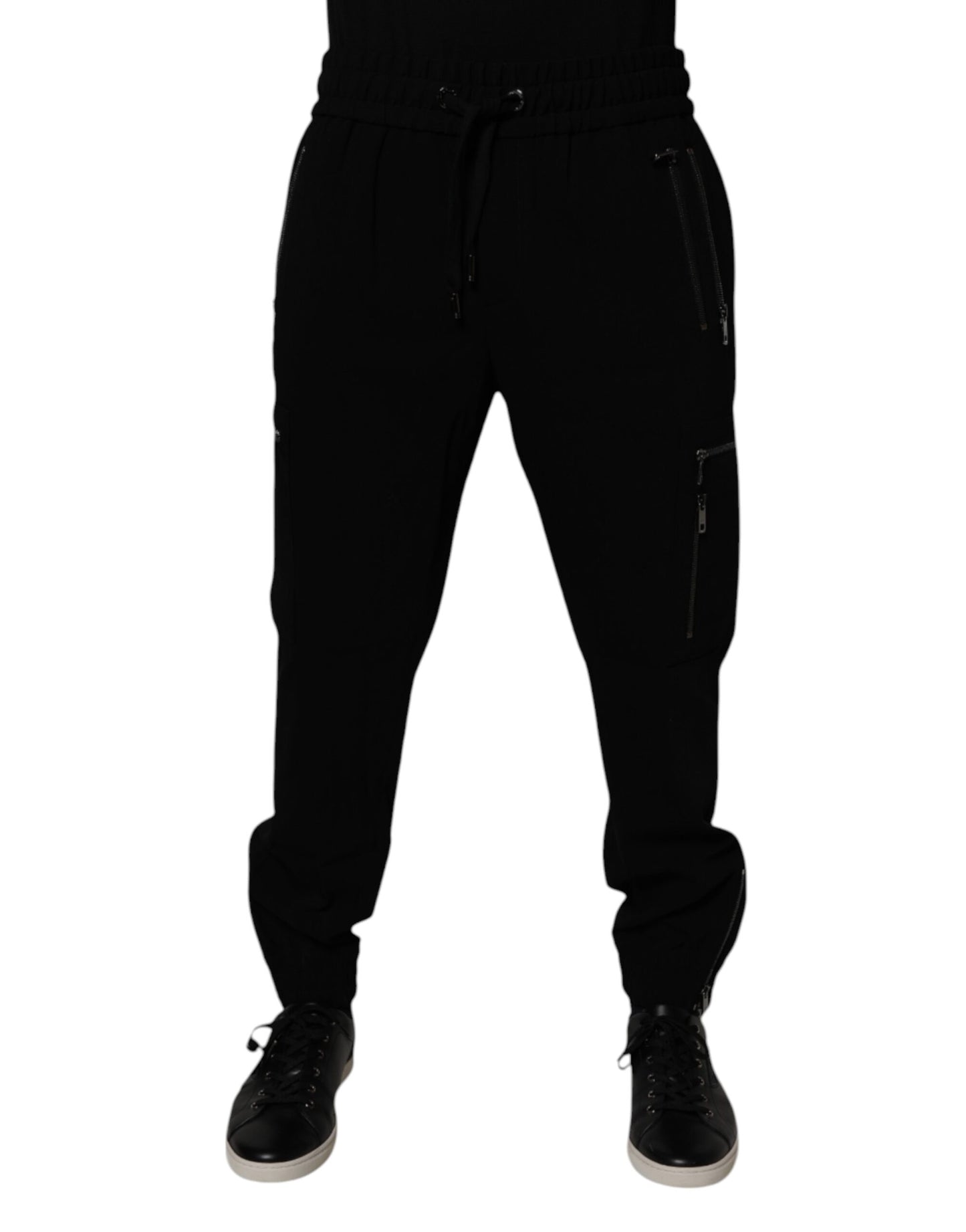 Dolce & Gabbana Black Wool Stretch Jogger Pants
